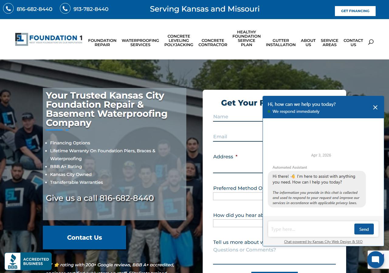 Foundation 1 website homepage